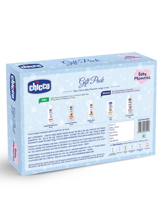 Chicco Baby Moments Essential Set, Gift Set for Babies, 0M+ Blue - Image 5